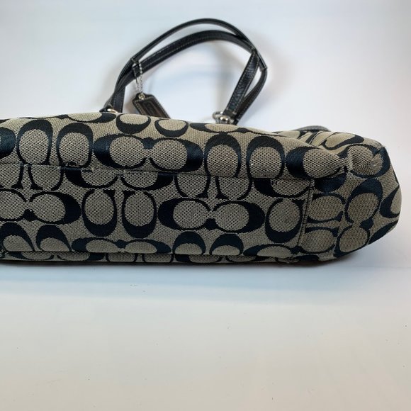 Coach shoulder hobo bag brown black canvas leather - Picture 10 of 11